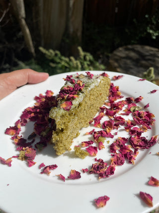 Matcha Rose Ghee Cake
